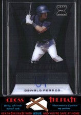 1-2020 Leaf Trinity Clear RC Auto Purple Oswald Peraza Yankees 2/10 #CA-OP1