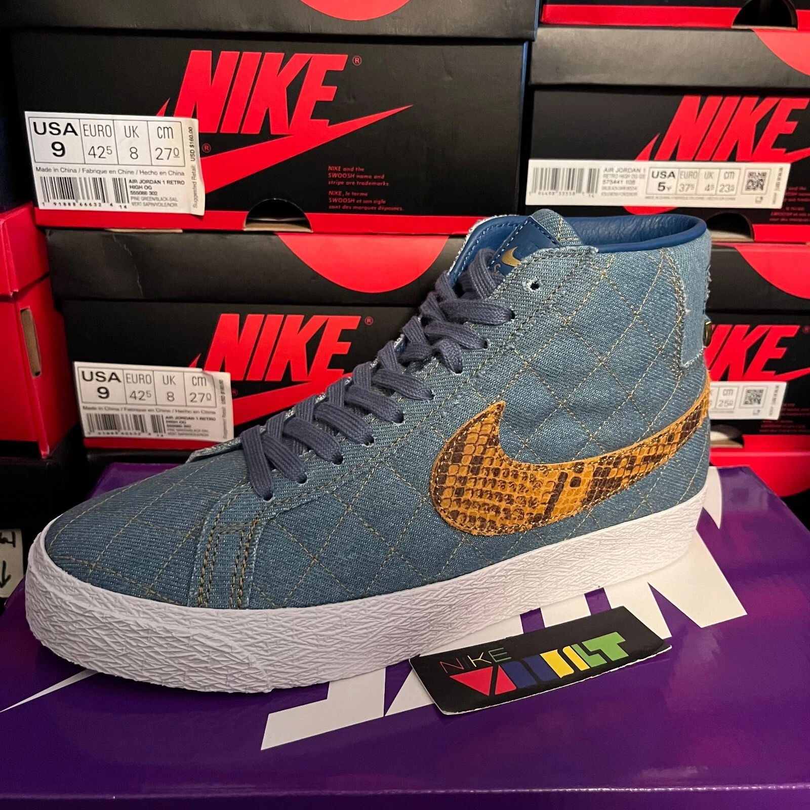 Supreme x Nike SB Blazer Mid QS Denim DX8421 400   NEUF   LIVRAISON LE JOUR MÊME