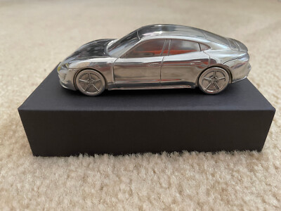Porsche Taycan Aluminum Chrome model scale 1:43 Paperweight