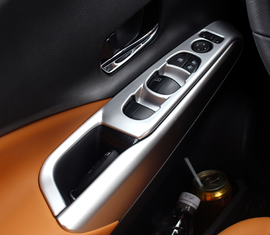 ABS Matte Silver Window Lift Panel Lid Cover Trim For 2016-2020 Nissan Kicks
