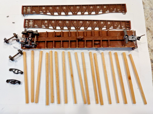 Model Train Rock Island 50' Gondola Needs TLC - Picture 3 of 4