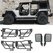Off-road Half Doors Rear View Mirrors For 2007-2018 Jeep Wrangler Jk 4-door