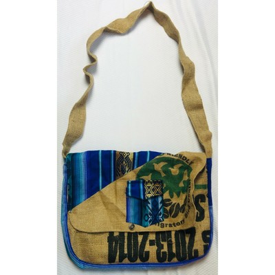 burlap messenger bolsa