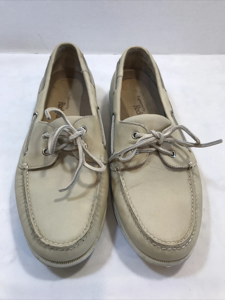 Men s Rockport boat shoes Stone 12 XW eBay