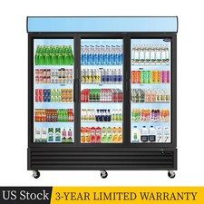 ORIKOOL 70 Cu.ft Commercial Display Refrigerator Triple Glass Door Merchandiser
