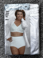 Underscore NEW 3 PACK Women's Small 5 White Cotton Briefs VINTAGE HIGH WAIST