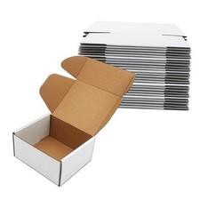 6x5x3 inch Shipping Boxes, White Corrugated Cardboard Box Literature Mailing