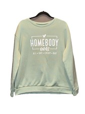 SHEIN Women s Homebody Sweatshirt Light Green Size L