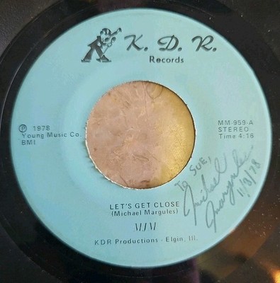 Soft Yacht Rock 45 MJM ~Lets Get Close~ Private Press Illinois K.D.R. Label