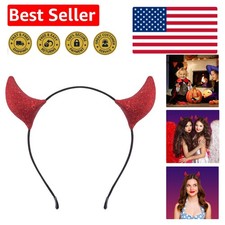 Handmade Glitter Devil Horns Headband - Cute Sparkly Hair Accessory for Cosplay
