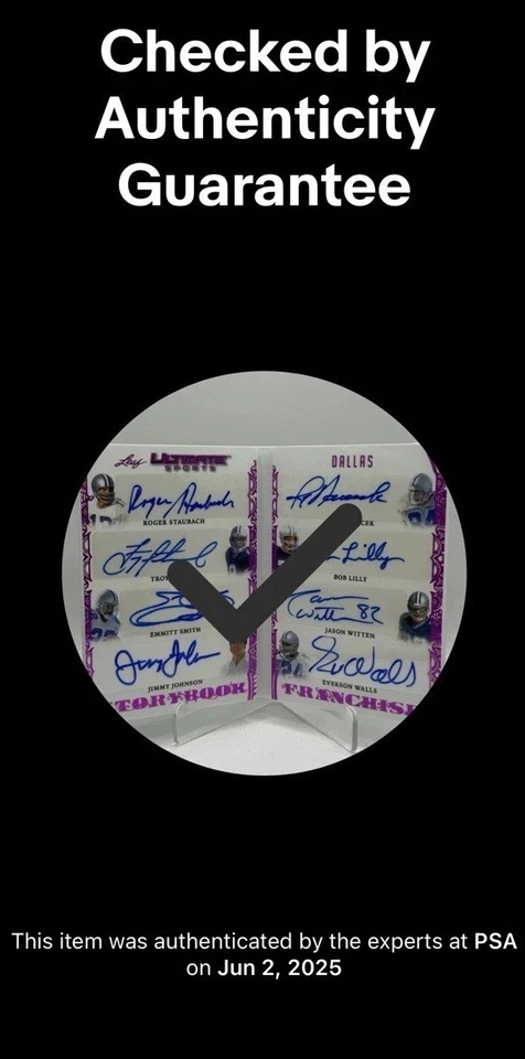 2024 Leaf Ultimate Sports Storybook Franchise Cowboys 8 Autos /6 Aikman Emmitt - Image 4 of 4