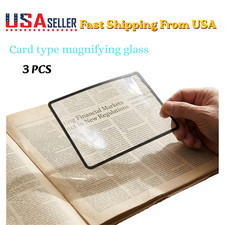 3 Pack Slim PVC Card Magnifier 10X Portable Magnifying Glass Daily Reading