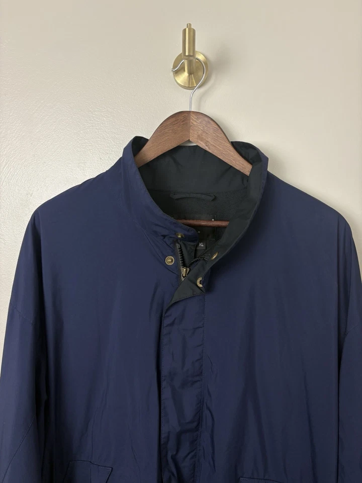 Dryjoys Footjoy 男式蓝色 1/2 拉链高尔夫雨衣 XL 码可拆卸袖子 — 第 2/4 张图片