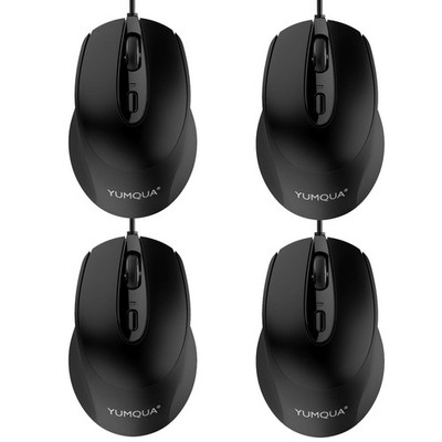 4 PCS G222 Bulk USB Wired Corded Silent Optical Computer Mouse Adjustable DPI
