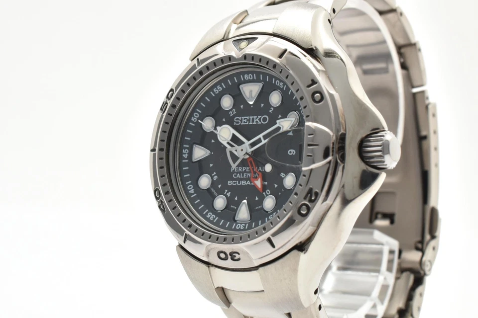 [近乎完好] 精工 8F58-0020 钛空气潜水员 HAQ 200 米 永久日历 日本 — 第 2/4 张图片