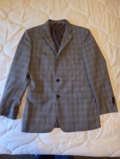 Brooks Brothers Regent Fit Blazer 40R Lambswool Jacket Blue Black Gray Check