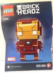 Lego Brick Headz Marvel IRON MAN 6 Building Toy 41590 BrickHeadz Box Manual 
