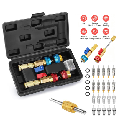 #ad R134A R1234YF Valve Core Quick Remover Installer Tool Set High Low Pressure US $32.98
