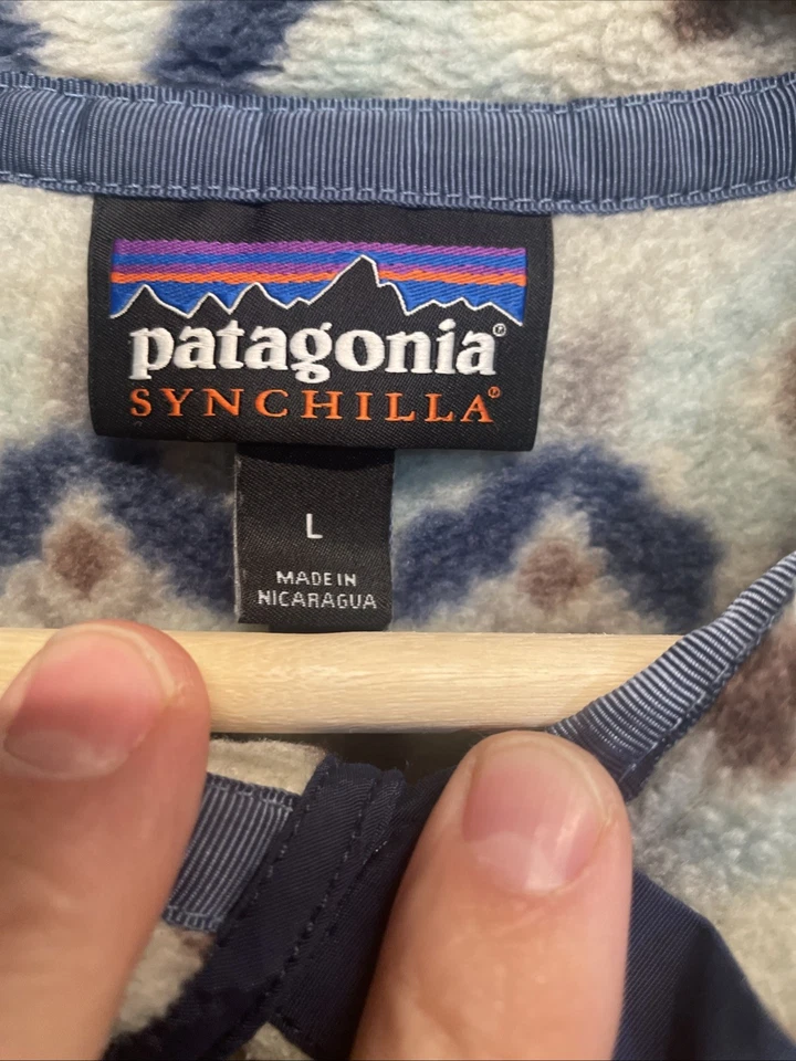 #4 Patagonia Synchilla Snap-T Fleece RARE!! Large Tundra Cluster Big Sky Blue - Image 3 of 4