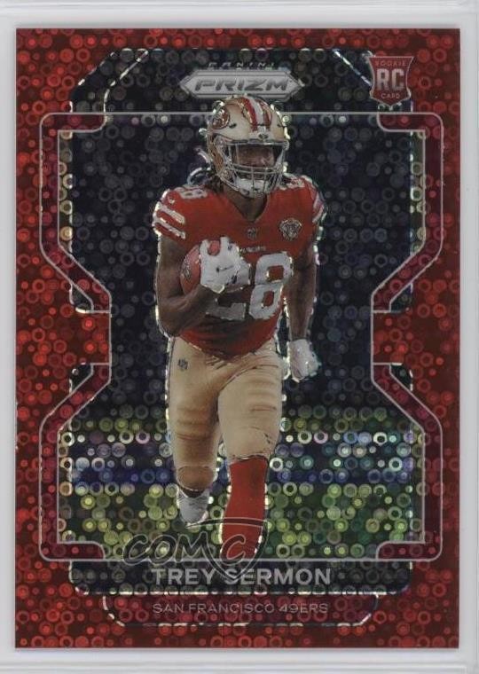 2021 Panini Prizm No Huddle Red 9/50 Trey Sermon #354 Rookie RC 0r5l