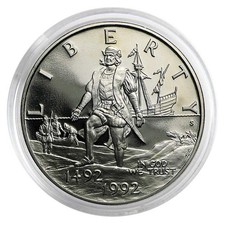 1992-S Proof Clad 50c Columbus Quincentenary Half Dollar in Capsule