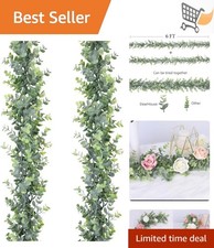 Faux Eucalyptus Garland 6Ft Pack Artificial Greenery for Wedding Arch Wall Decor