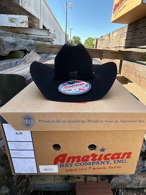 American Hat Company 10X Black Felt Cowboy Hat  4 1/4 Inch Brim Size 7