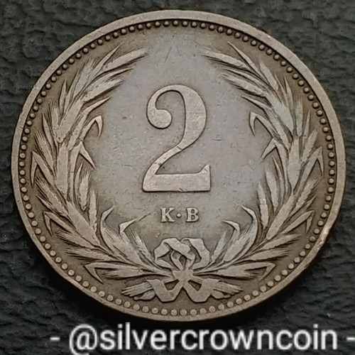 Hungary 🇭🇺 Magyar 2 Filler 1906 KB. KM#481. 2 Cents coin. Crown of St. Stephen - Picture 2 of 7