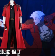 Devil May Cry Dante Outfit New Anime Red Suit Full Set Cosplay Costume 5527