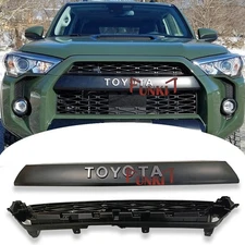 Front Bumper Grille For 2020-2023 4Runner TRD Pro Upgrade Grill  Black w/letters