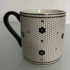 Anthropologie Honeycomb Gold Black Mosaic Tile Monogram  “L” Coffee Mug — photo 2