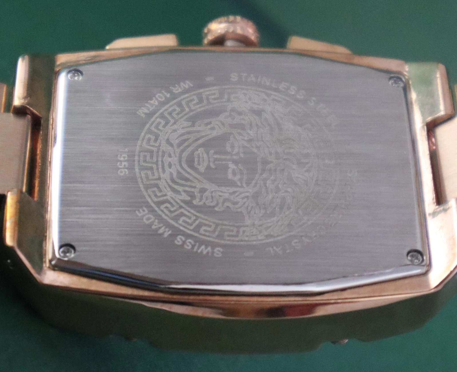 Orologio da Polso Lusso Versace Quarzo Uomo Cronografo Quadrante Oro Rosa Cinturino Acciaio