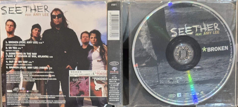 Broken by Seether feat. Amy lee CD Single (Epic, 2004) Free Post - Image 3 of 3