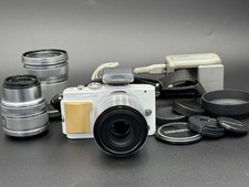 Exc 4 Olympus PEN Lite E-PL5 White w/3 Lens kit 14-42 40-150 60mm From Japan