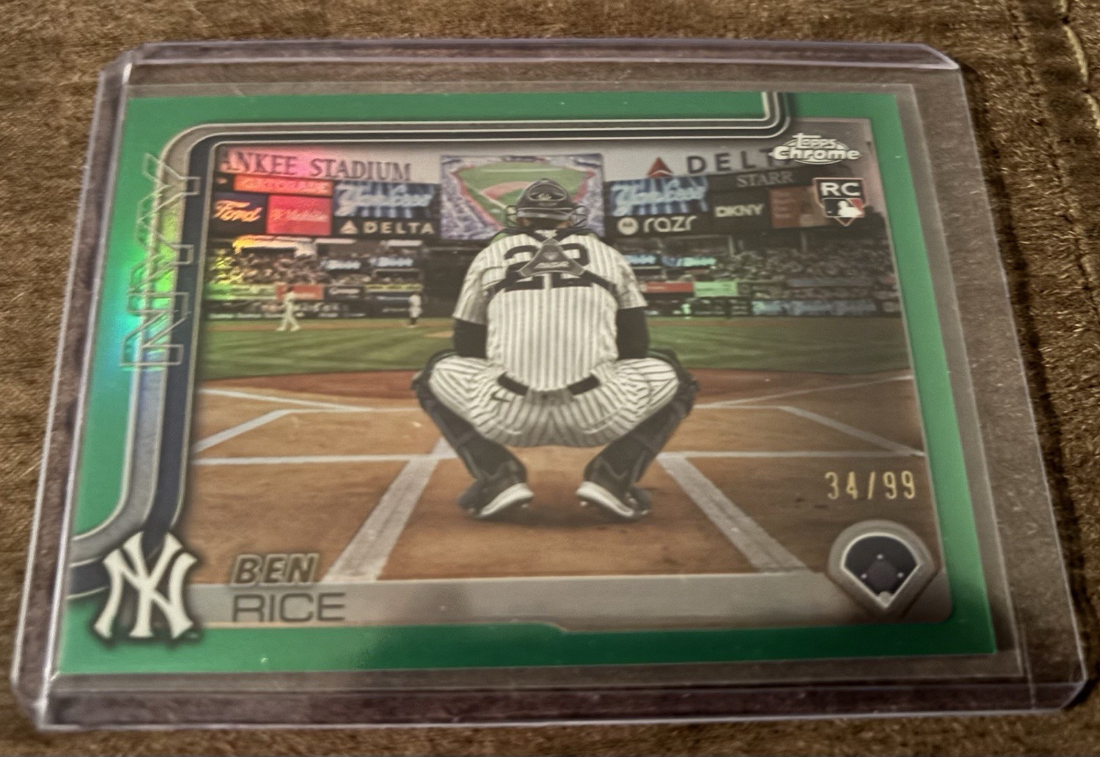 2025 Topps Chrome Update - Ben Rice #138  IMAGE VARIATION GREEN /99 (RC)