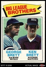 1977 Topps #631 Ken Brett Big League Brothers Royals / White Sox HOF 7 - NM