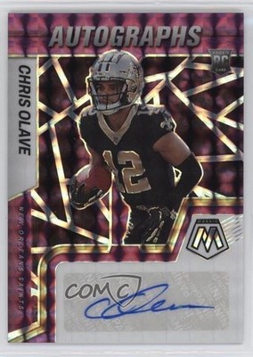 2022 Panini Mosaic Rookie Purple Prizm 46/49 Chris Olave #RAM-CO Auto RC 3c2
