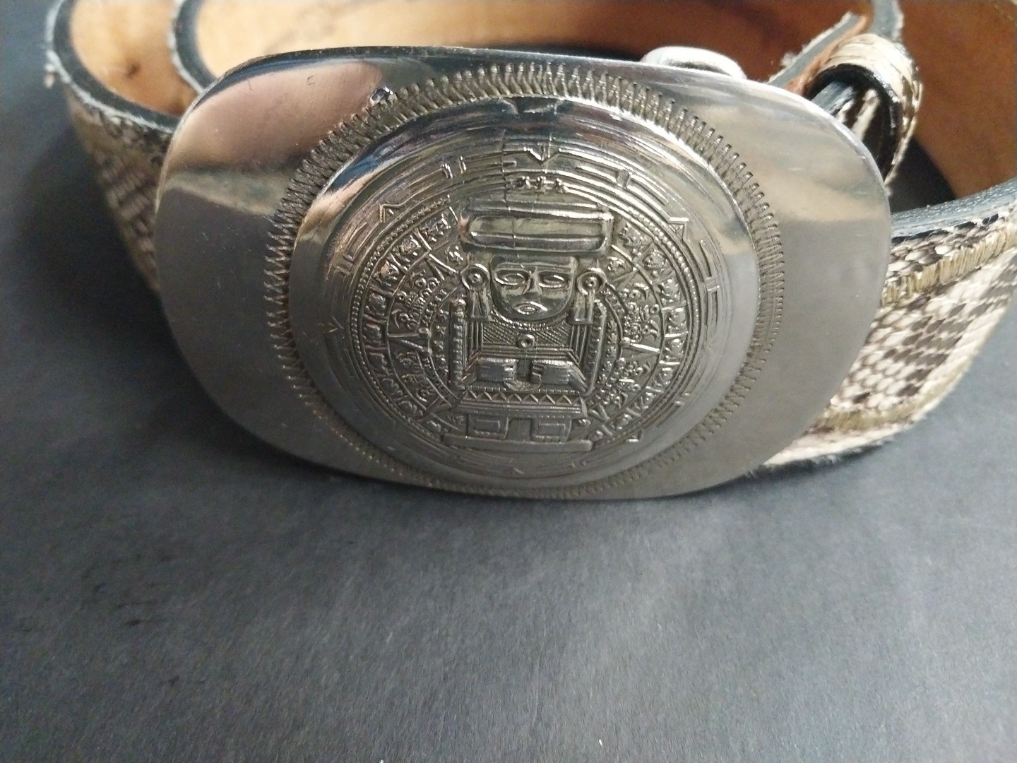 Sterling Silver Buckle With Nocana Snake Skin Belt Size 34Make offer