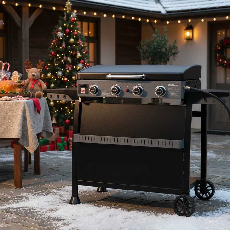 Royal Gourmet 4-Burner Tabletop Gas Griddle with Hood/Removable Standing Cart - Image 2 of 4