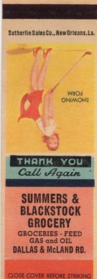 Matchbook cover Summers and Blackstock Grocery