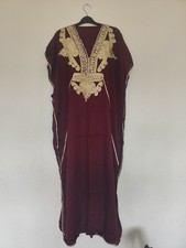 Caftan Dress Casual Kaftan Abaya Moroccan Djellaba Gandoura Dubai dress Maroon