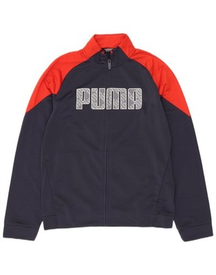 Puma Jungen Graphic Trainingsanzug Oberteil Jacke 13-14 Jahre Navy Blau Colourblock XH04