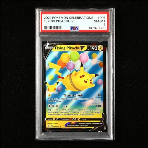 PSA 8 NM-MT 2021 Pokemon ENG Flying Pikachu V E 006/025(1)