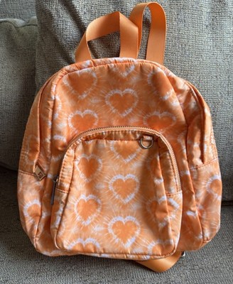 Mini Backpack 10x10 Hearts Orange White Tie Dye School Travel