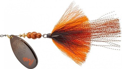 Mepps Bronze Slammer Spinner - #3 (1/4 oz.) - Black Nickel Blade/Fire Craw Tail