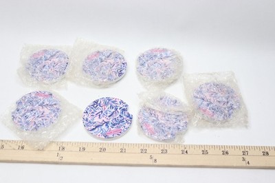 (7-Pk) Simple Southern Abstract Leaf Print Coaster Blue 0122-CC-SIMPLYLIFE-LEAF