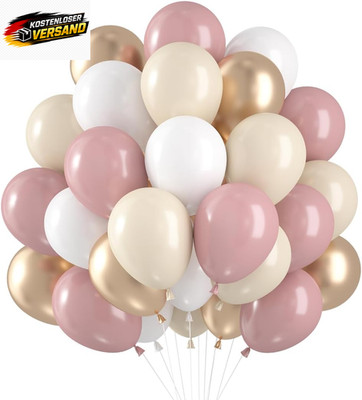 Luftballons Rosa Beige 60 Stück Luftballons Geburtstag Altrosa, Dusty Pink Beige