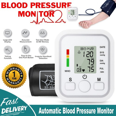 #ad 2025 Digital Automatic Blood Pressure Monitor Upper Arm BP Machine Heart Rate LF $8.89
