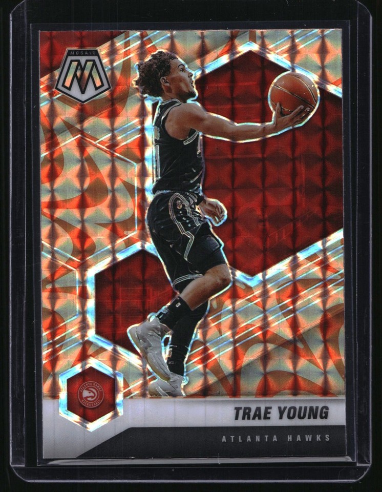 2020 -21 Panini Mosaic #18 Trae Young Red Mosaic 2020-21 Panini Mosaic #18 Trae Young Red Mosaic
