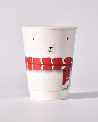 Eisbär Weihnachten Pappbecher Einweg Thermo Kaffeebecher zum Mitnehmen